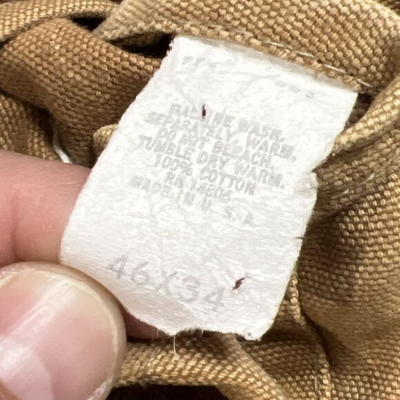 Vintage Carhartt Bib Carpenter Overalls Mens 46x34 Brown Duck Double Knee USA - Picture 16 of 16